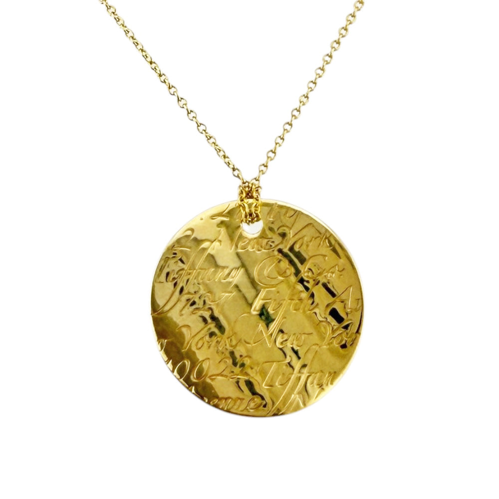 TIFFANY&Co. Tiffany Notes Round Necklace 18K K18 Yellow Gold