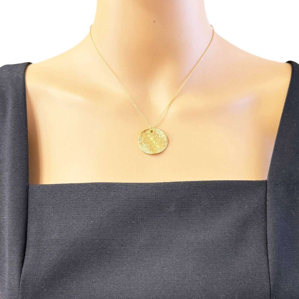 TIFFANY&Co. Tiffany Notes Round Necklace 18K K18 Yellow Gold