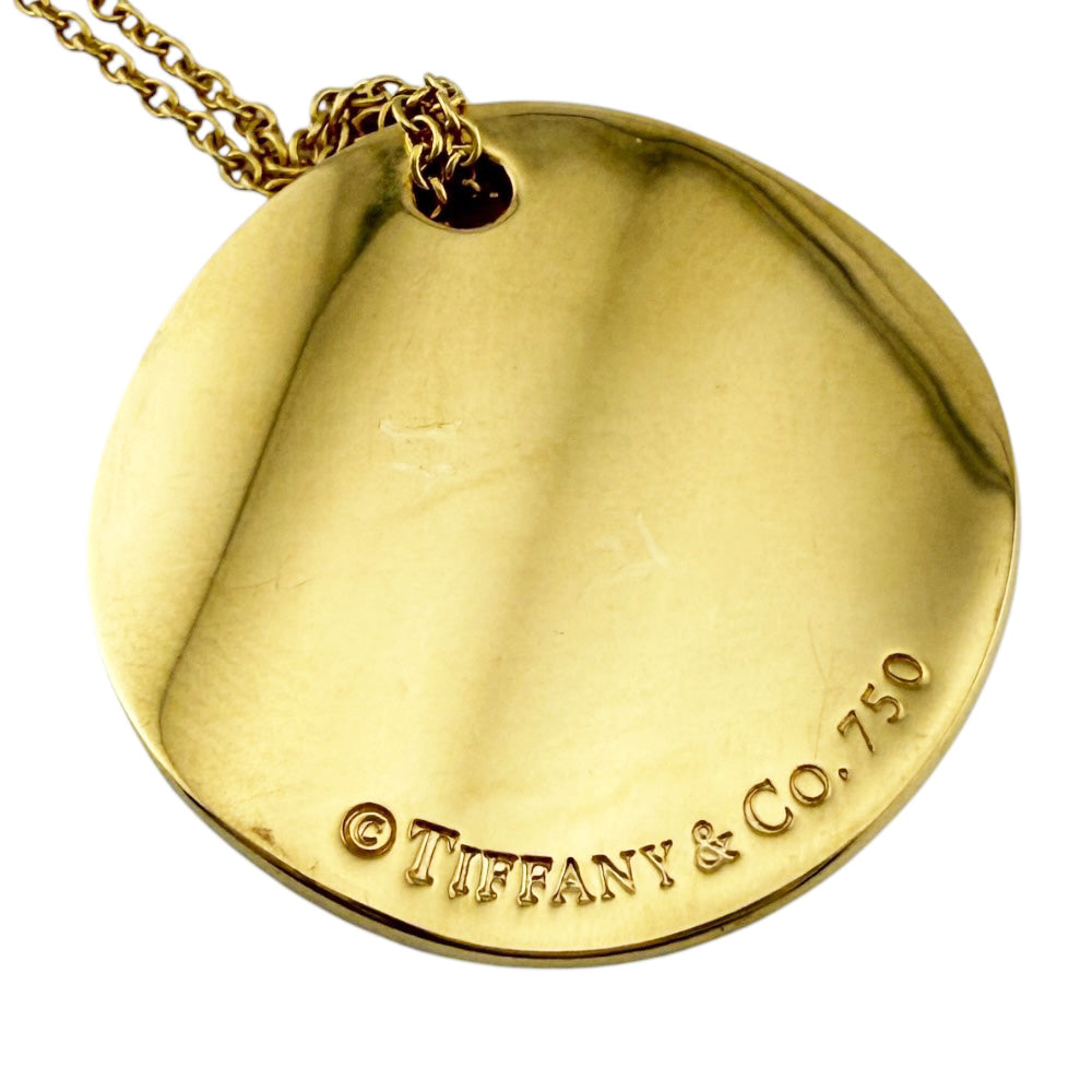 ティファニー ノーツ ラウンド ネックレス 社外ボールチェーン ユニセックス TIFFANY&Co. ティファニー ノーツラウンド ネックレス 18金 K18