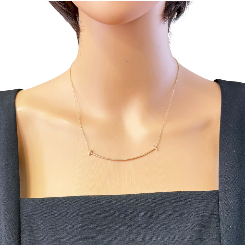 【さあこさん専用】Tiffany & Co. T Smile ネックレス K18 TIFFANY&Co. Tiffany T Smile Necklace 18K K18 Pink Gold Women's