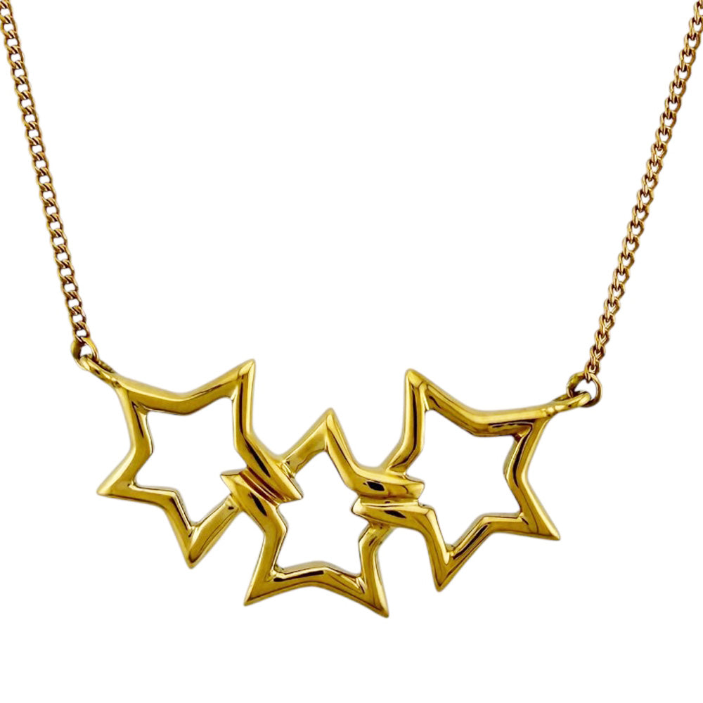TIFFANY&Co. Tiffany Triple Star Necklace 18K K18 Yellow Gold