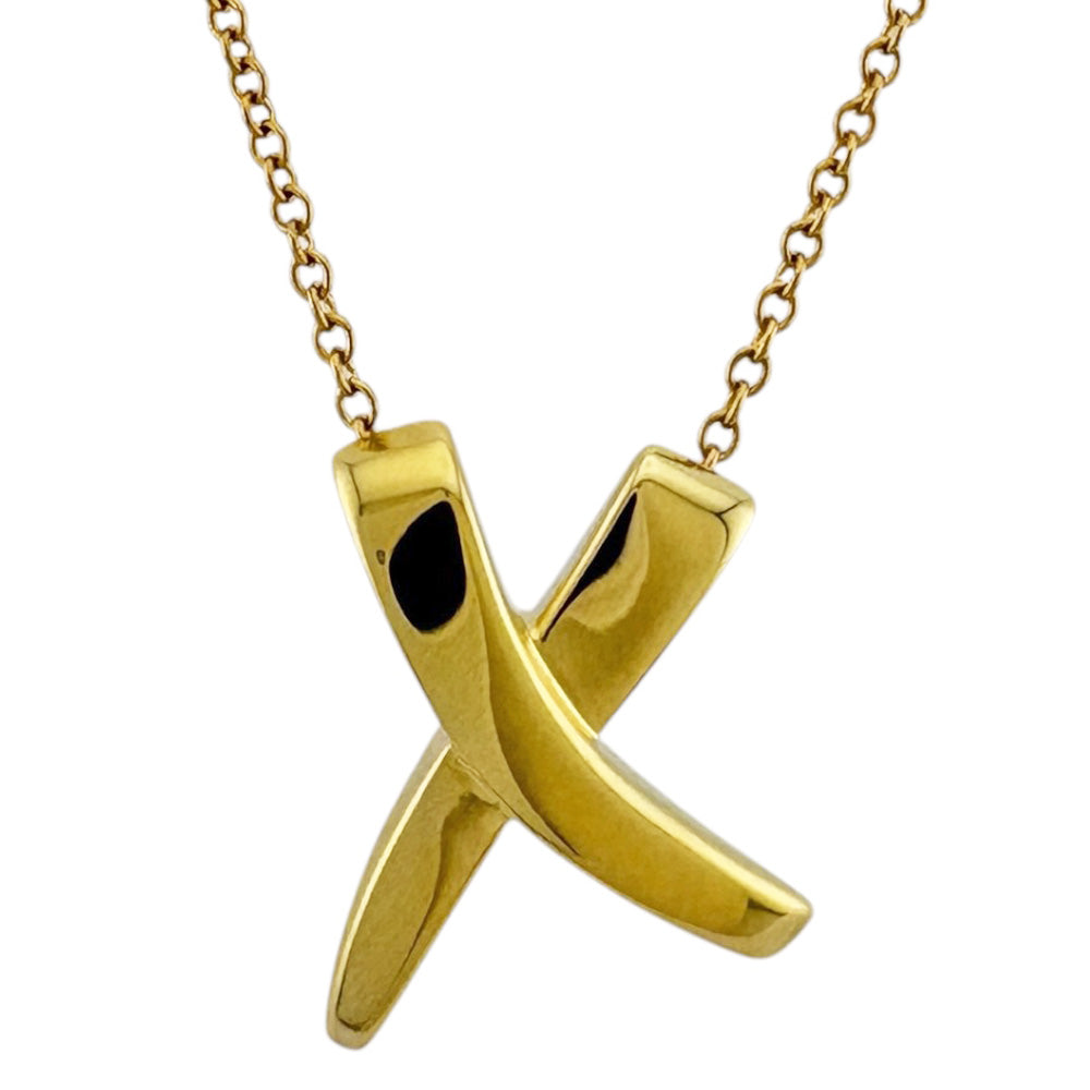 TIFFANY&Co. Tiffany Kiss Necklace 18K K18 Yellow Gold Women's Used