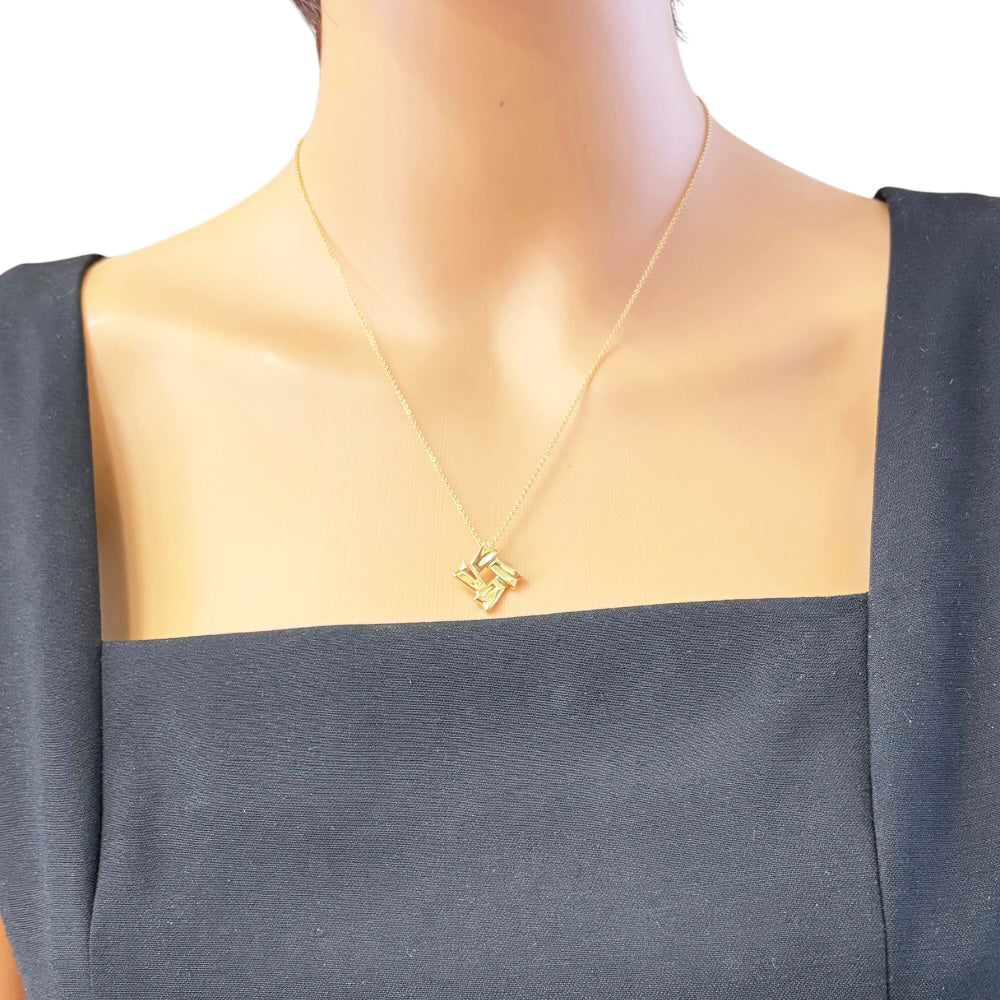 TIFFANY&Co. ティファニー ボウ リボン スクエア ネックレス 18金 K18