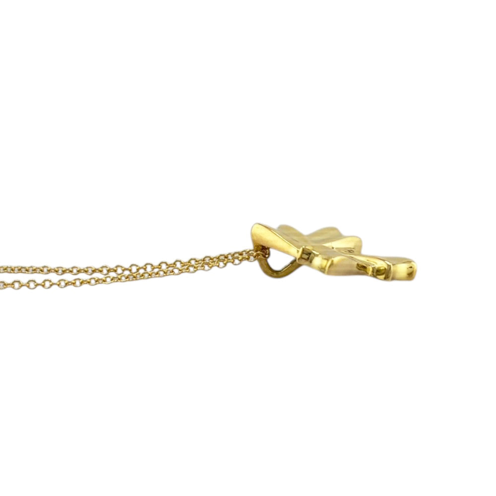 TIFFANY&Co. ティファニー ボウ リボン スクエア ネックレス 18金 K18 
