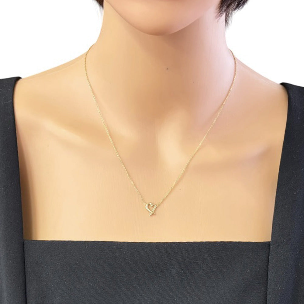 美品　ティファニー　18k ネックレス ハート　人気 TIFFANY&Co. ティファニー ラビングハート ネックレス 18金 K18