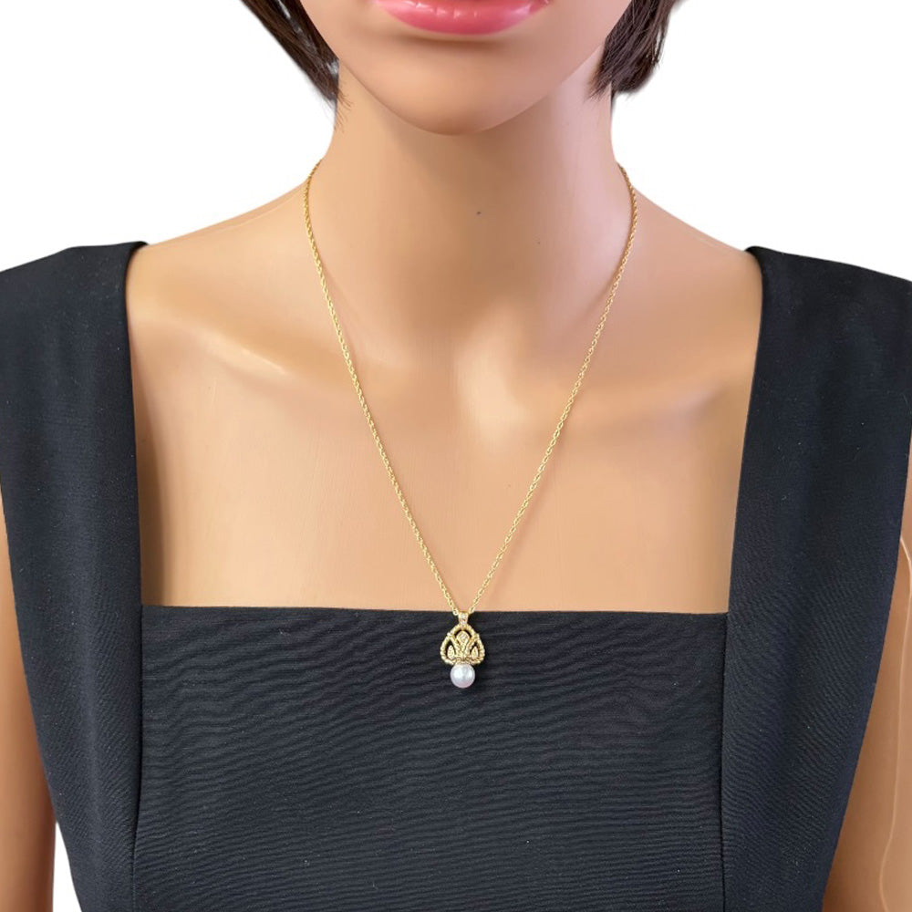 MIKIMOTO ミキモト ネックレス 18金 K18イエローゴールド パール