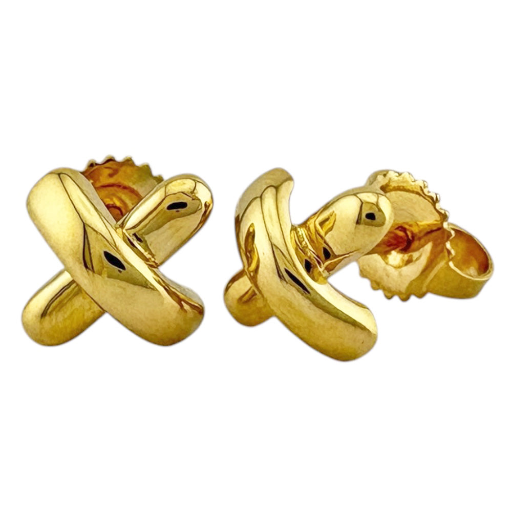 TIFFANY&Co.ティファニーシグネチャークロスピアスK18 TIFFANY&Co. ティファニー クロスステッチ ピアス 18金 K18イエロー