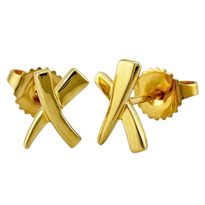 極美品 オールドティファニー キス ピアス 片耳 キャッチ社外品 k18 TIFFANY&Co. ティファニー キス ピアス 18金 K18イエローゴールド