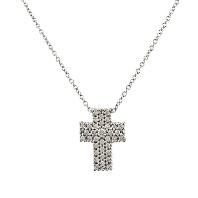 クロスネックレスゴールド シルバー製※DAMIANI ダミアーニ 風 Damiani ダミアーニ クロス ネックレス 18金 K18ホワイトゴールド