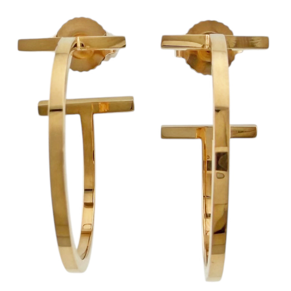TIFFANY&Co. ティファニー Tワイヤーバー フープ ピアス 18金 K18