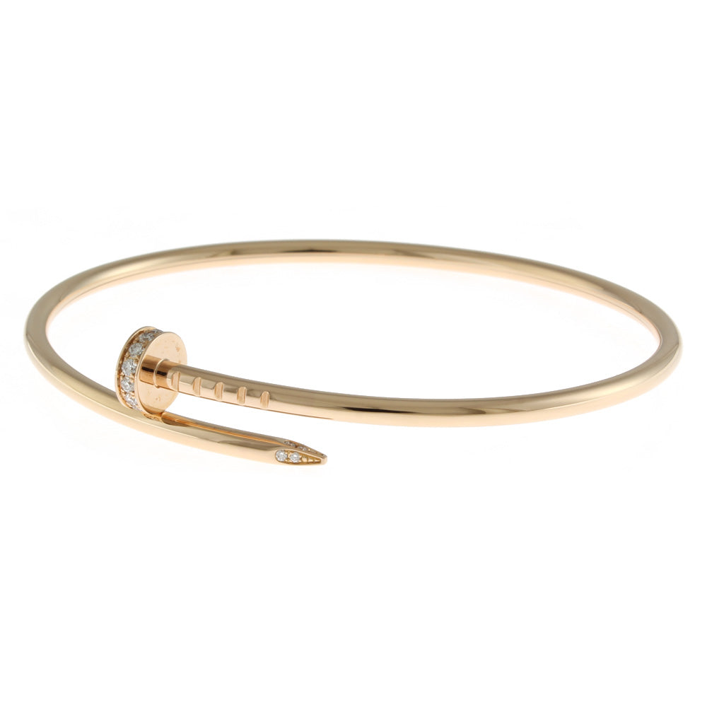 中古】 カルティエ CARTIER K18PG バングル ダイヤモンド ブレスレット