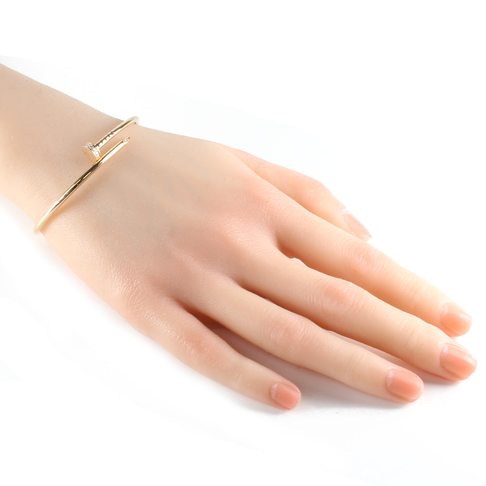 中古】 カルティエ CARTIER K18PG バングル ダイヤモンド ブレスレット