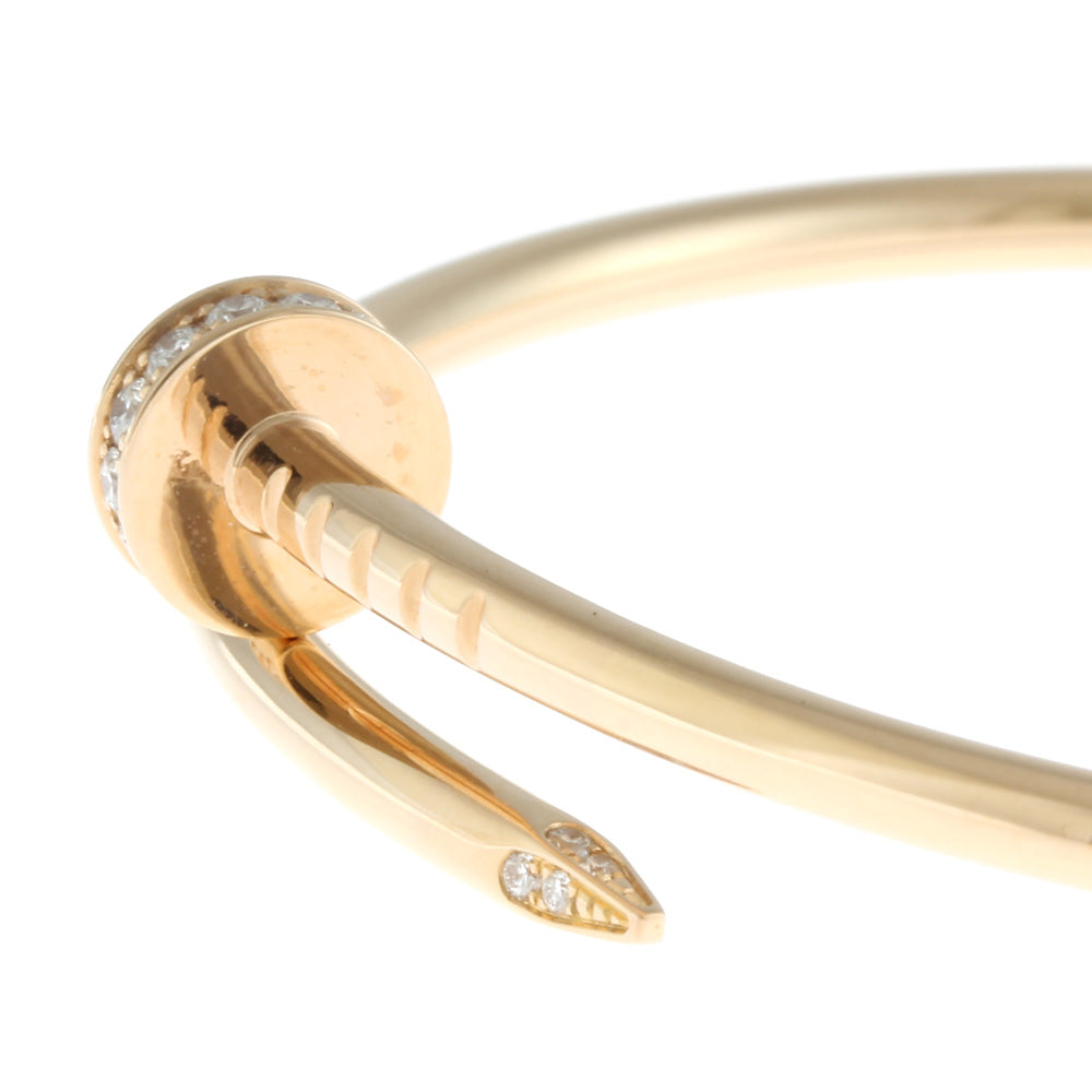 中古】 カルティエ CARTIER K18PG バングル ダイヤモンド ブレスレット