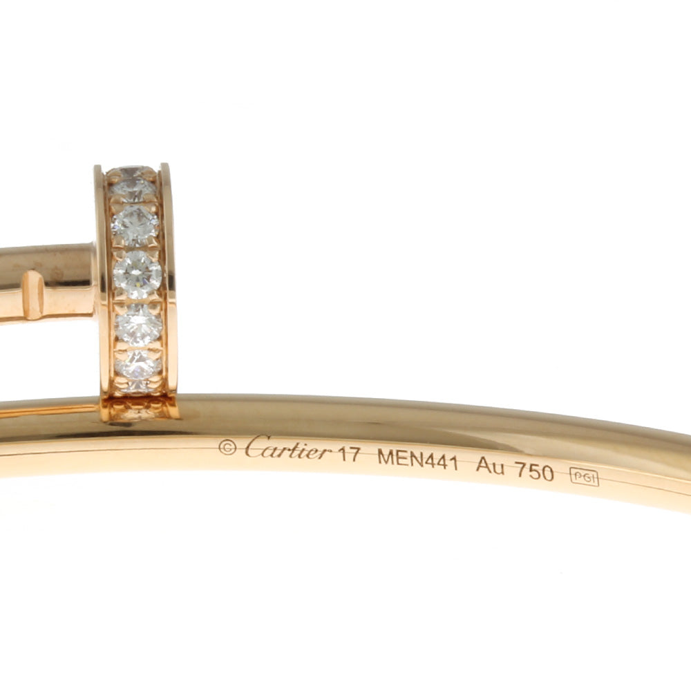 中古】 カルティエ CARTIER K18PG バングル ダイヤモンド ブレスレット