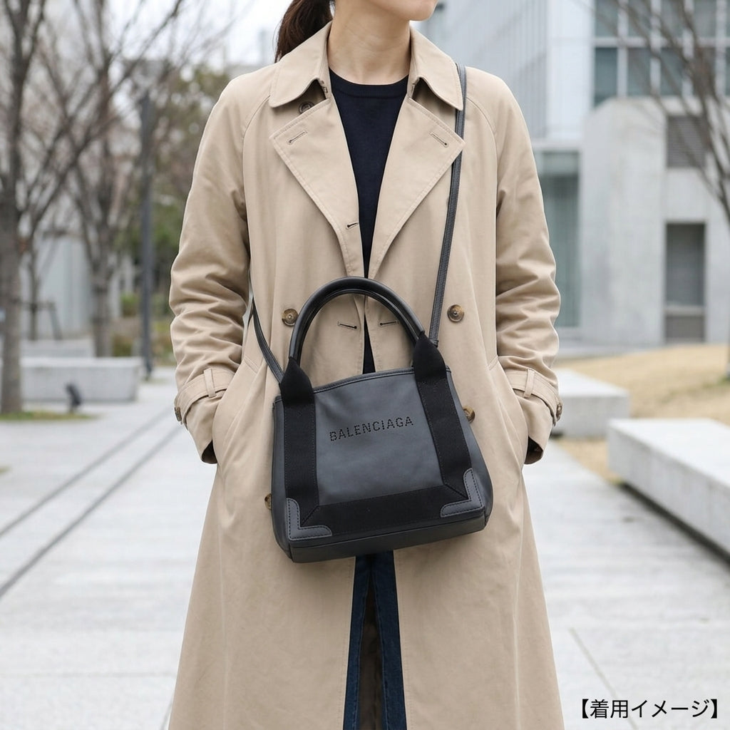 BALENCIAGA バレンシアガ ネイビーカバス XS ショルダーバッグ レザー 
