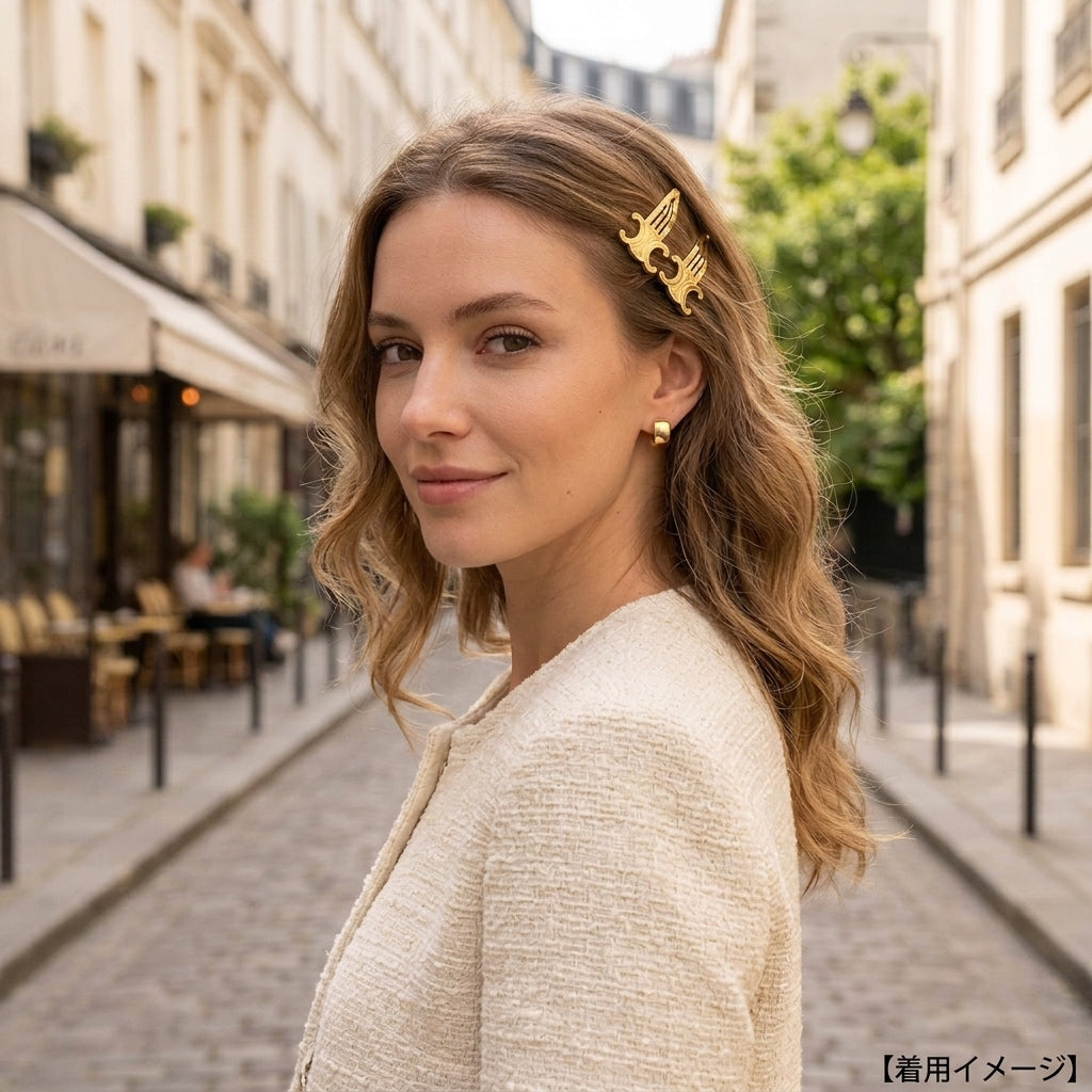 CELINE セリーヌ スナップ ヘアクリップ 2つセット その他ファッション