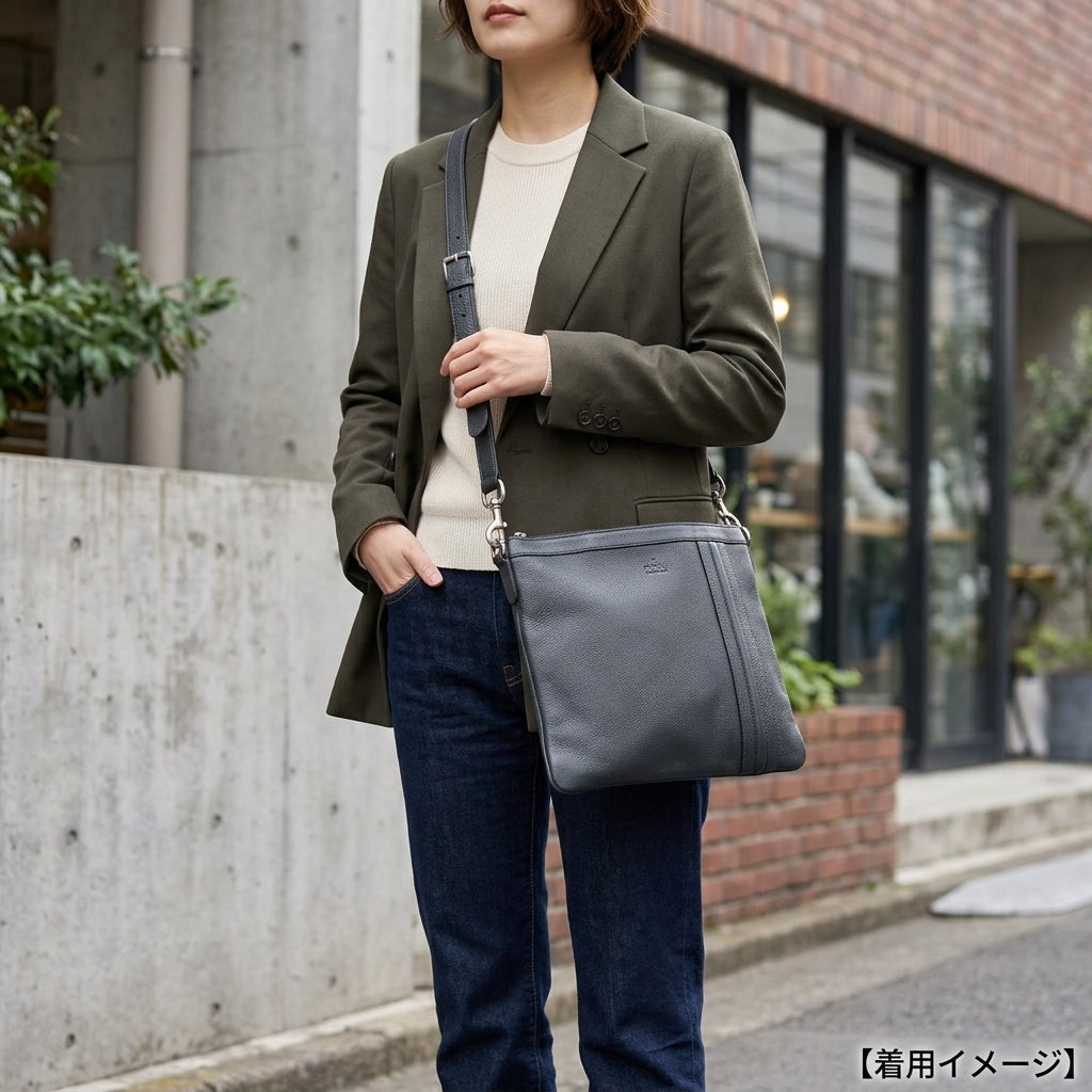GUCCI グッチ ショルダーバッグ レザー グレー メンズ 中古 – 【公式