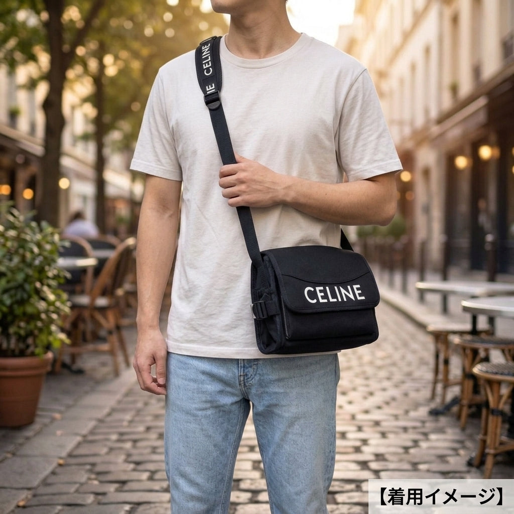 最安値美品 CELINE トレッキング メッセンジャー ショルダーバッグ　メンズ CELINE セリーヌ スモール トレッキング メッセンジャーバッグ