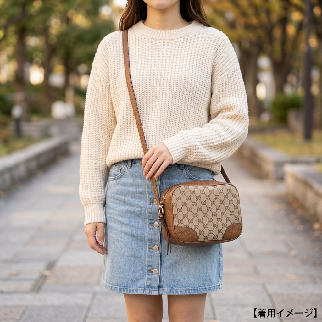 GUCCI グッチ ブリー ショルダーバッグ GGキャンバス ベージュ