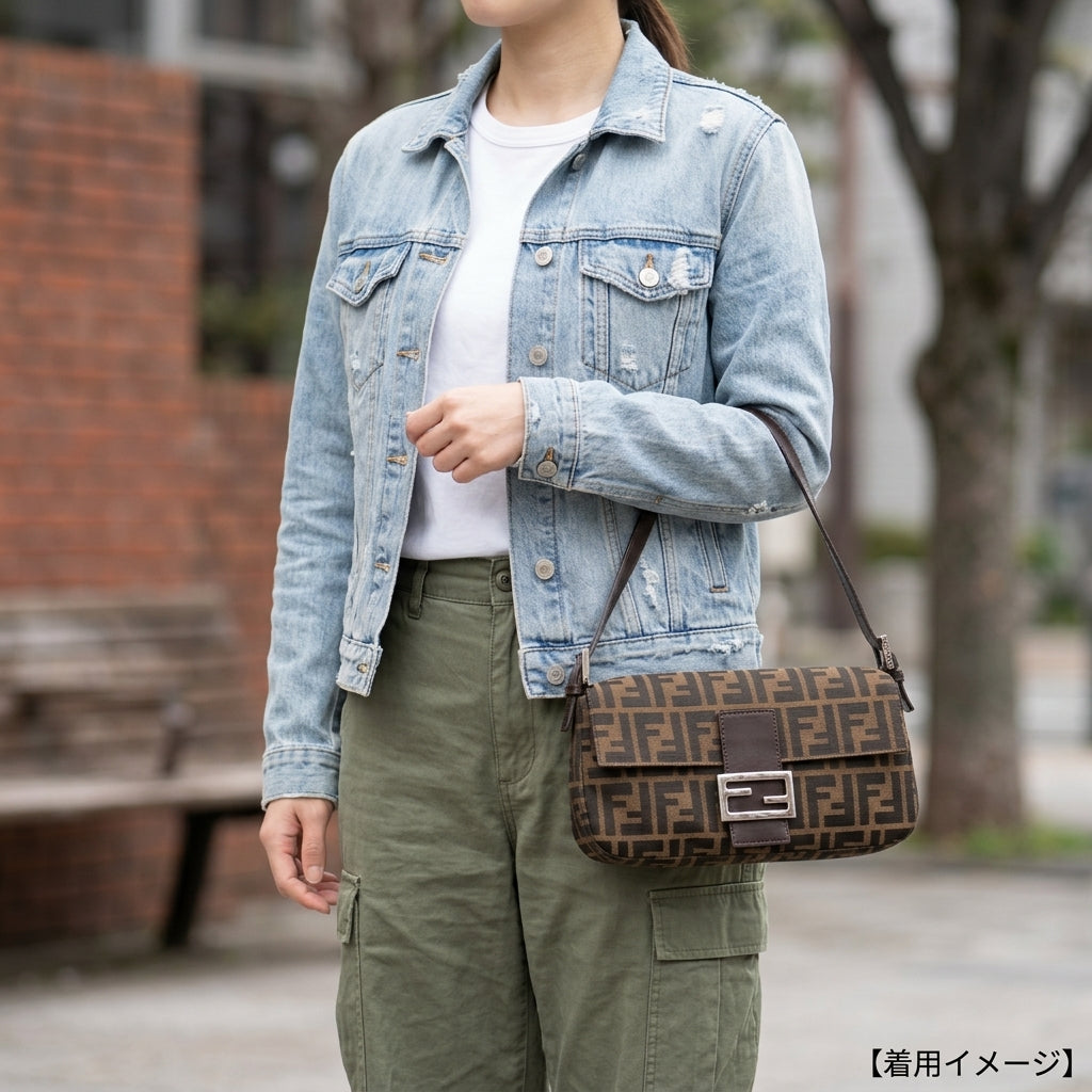FENDI フェンディ マンマバケット ズッカ ハンドバッグ キャンバス