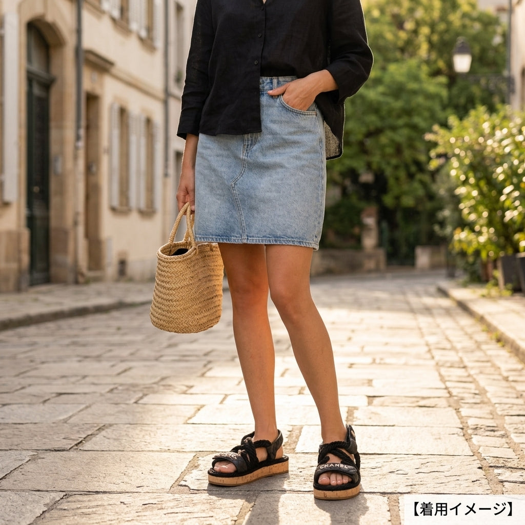 CHANEL シャネル フラットロープサンダル マトラッセ ココマーク