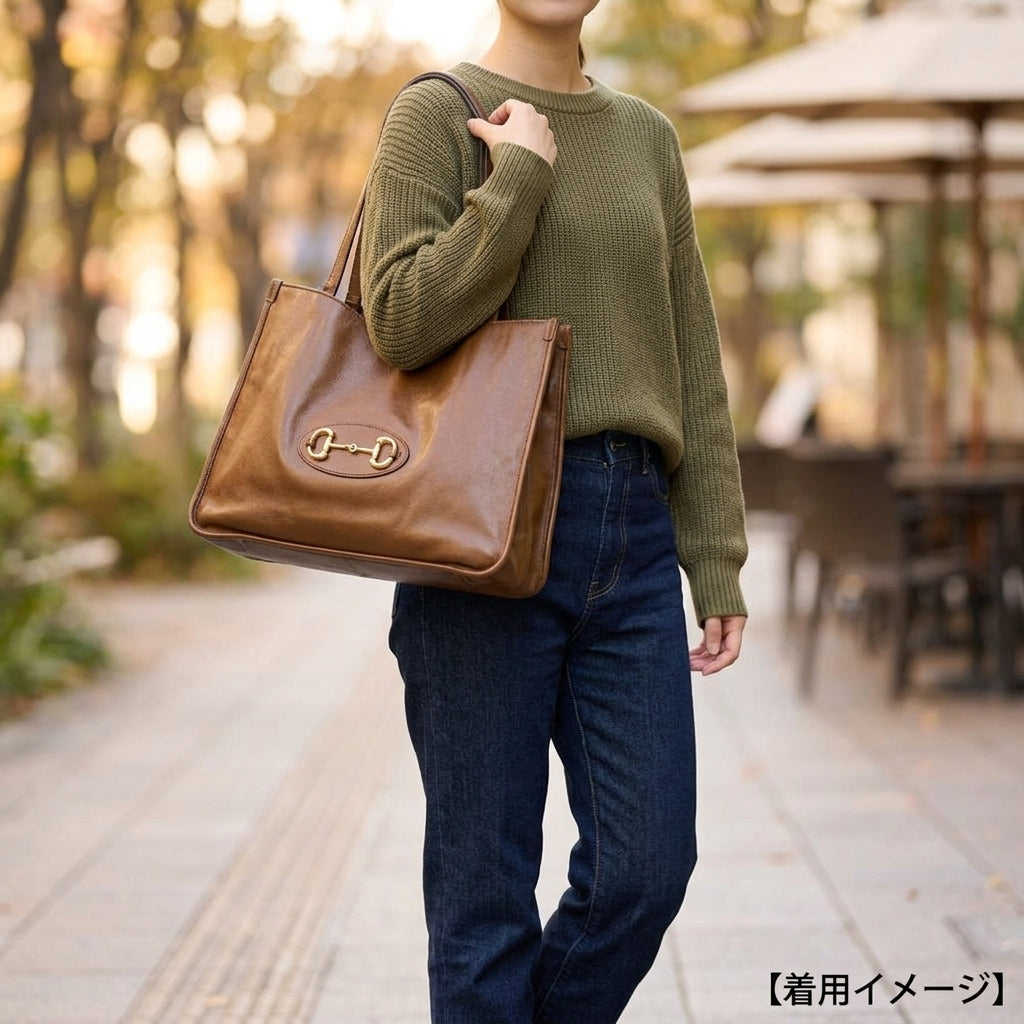 GUCCI グッチ ホースビット 1955 トートバッグ レザー ブラウン