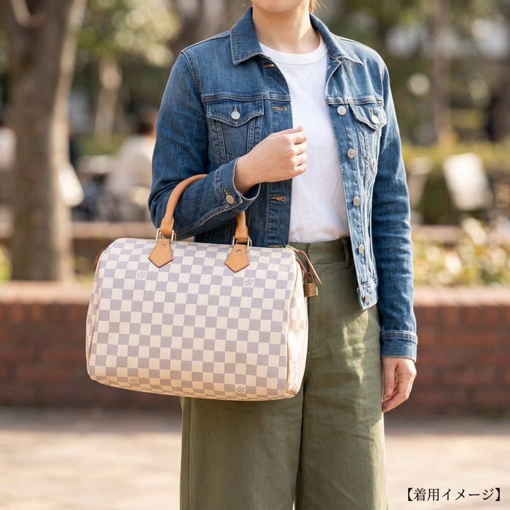 LOUIS VUITTON Speedy 30 Damier Azur Handbag Damier Azur Canvas