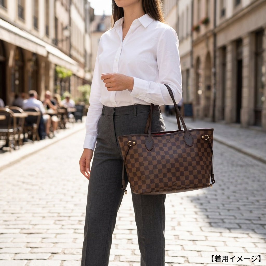 ☆未使用品級☆ ルイヴィトン　パース　ラウンドファスナー　ダミエ　ブラック LOUIS VUITTON ルイヴィトン ネヴァーフルPM ダミエ トートバッグ