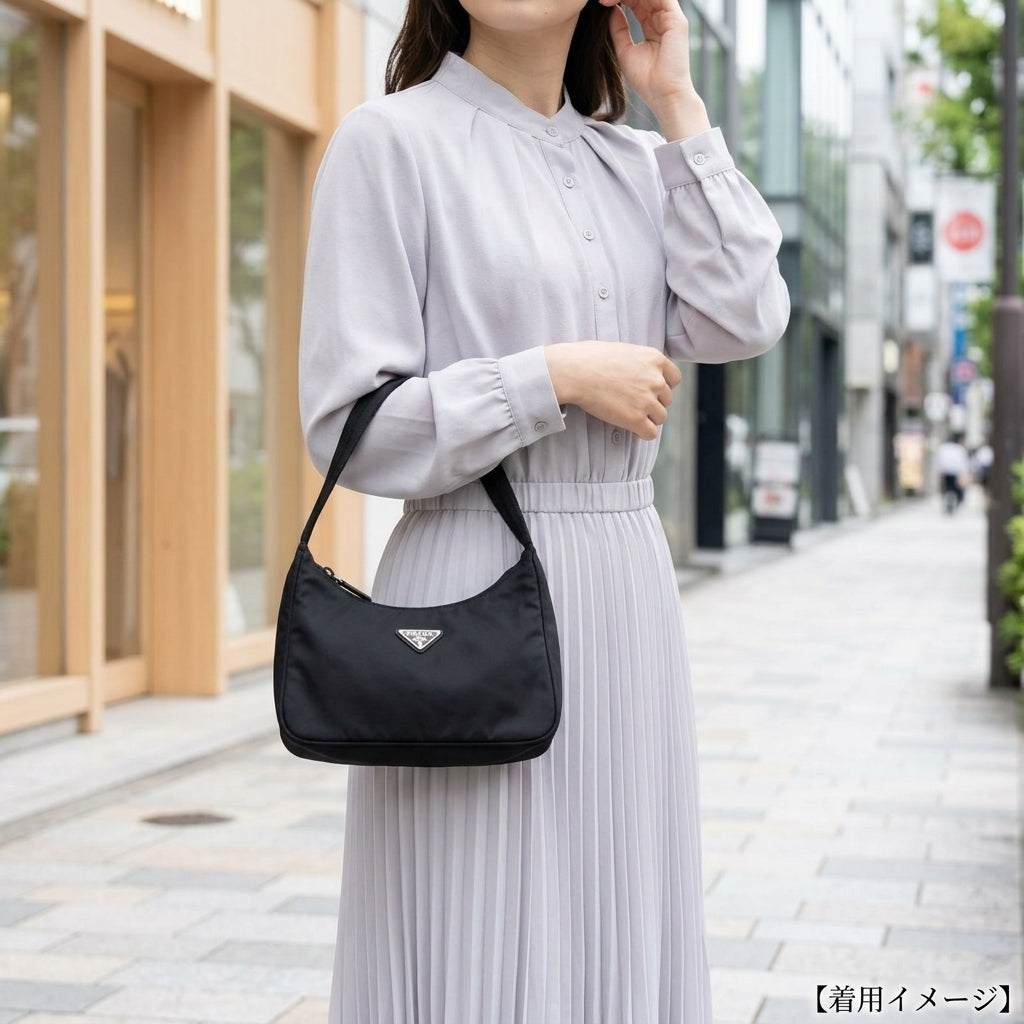 PRADA プラダ ホーボーミニバッグ ハンドバッグ ナイロン ブラック