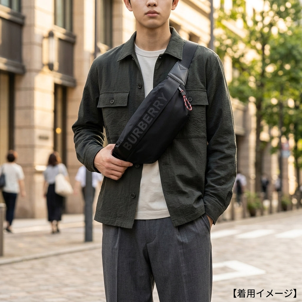 BURBERRY ロゴプリント ナイロン ソニー バムバッグ　バーバリー BURBERRY バーバリー ソニー バムバッグ ボディバッグ ナイロン
