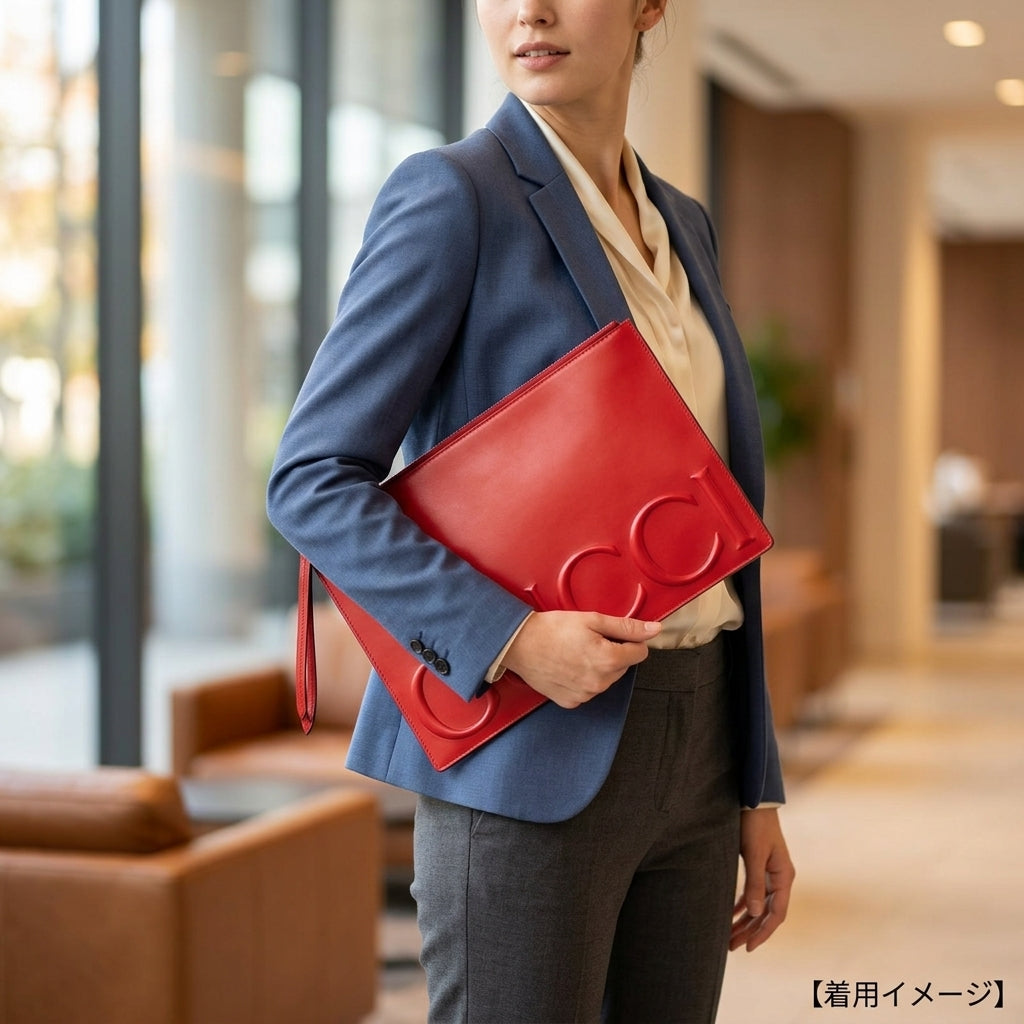 GUCCI グッチ グッチXL クラッチバッグ レザー レッド レディース 中古