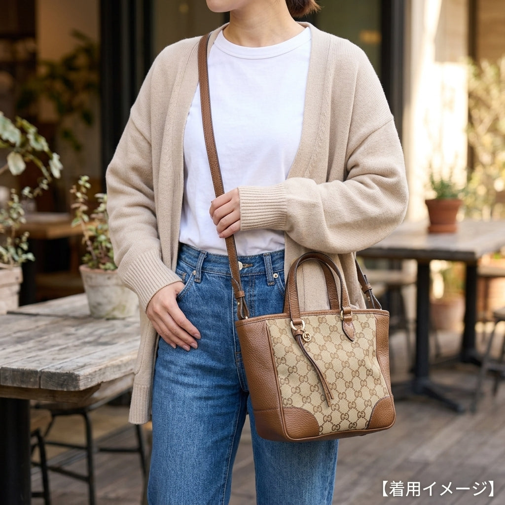 GUCCI グッチ GGキャンバス ショルダーバッグ GGキャンバス ベージュ