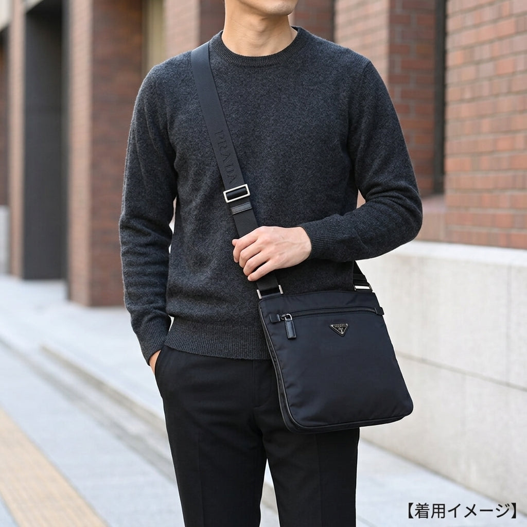 PRADA プラダ ショルダーバッグ ナイロン ネイビー ユニセックス 中古