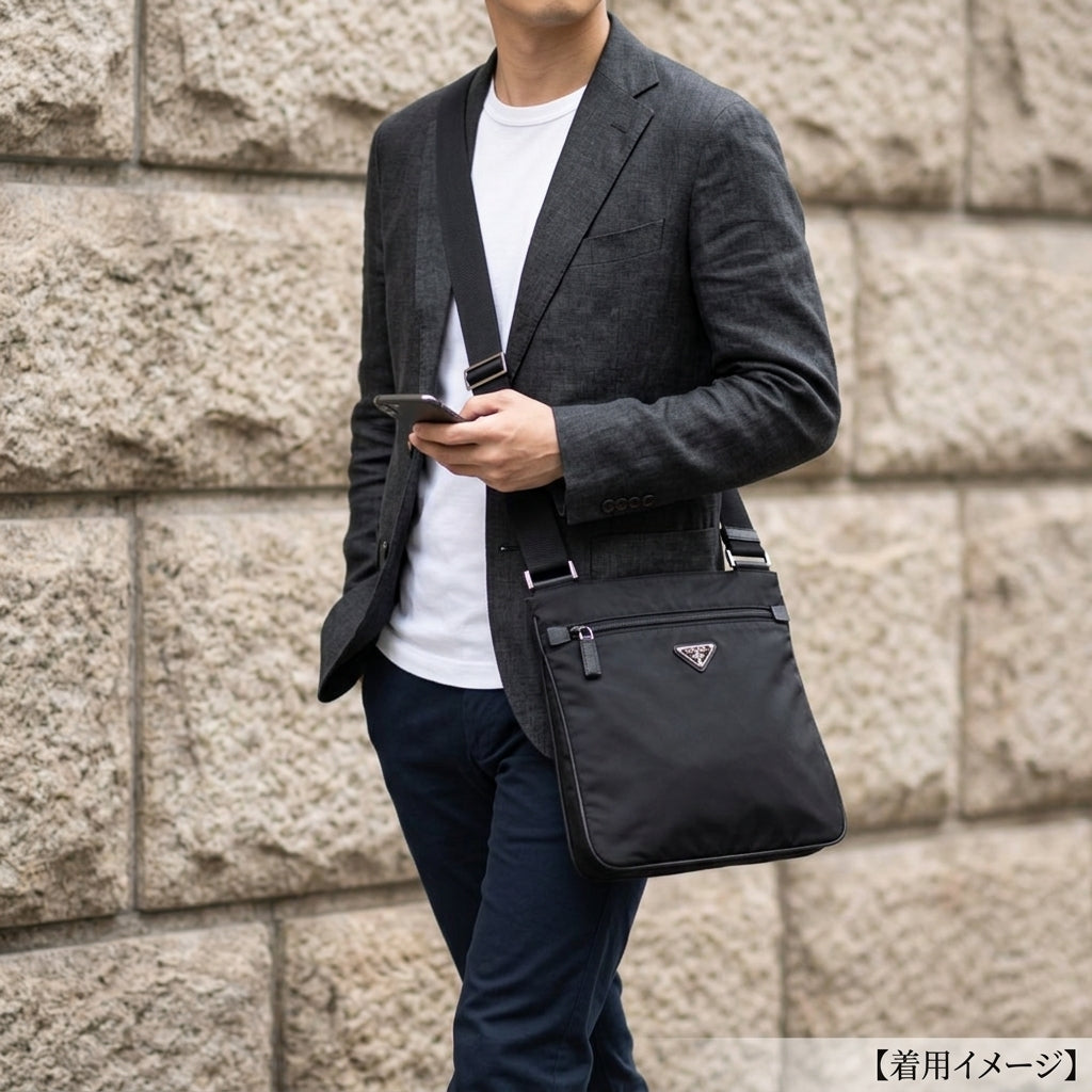 PRADA プラダ ショルダーバッグ ナイロン ブラック ユニセックス 中古