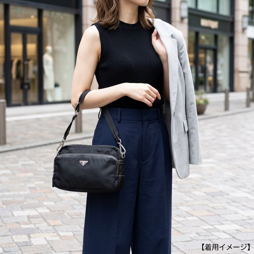 未使用 プラダ ショルダーバッグ ブラック PRADA プラダ ショルダーバッグ ナイロン ブラック ユニセックス 中古