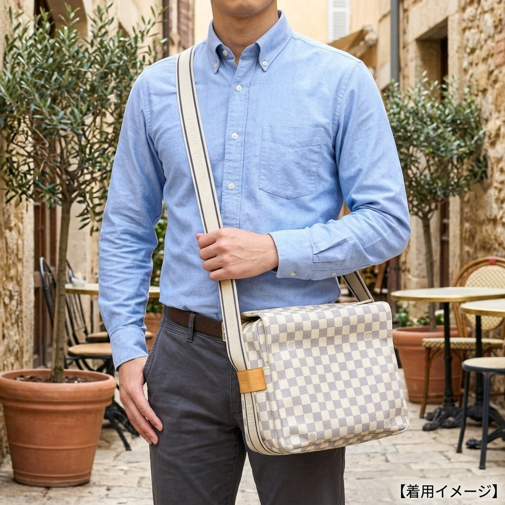 Louis Vuitton N511189 ダミエアズール白ショルダーバッグ LOUIS VUITTON ルイヴィトン ナヴィグリオ ダミエアズール ショルダー