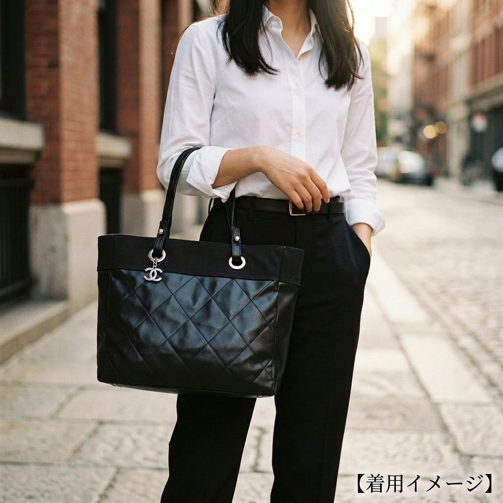 CHANEL シャネル パリビアリッツMM ココマーク トートバッグ PVC CHANEL シャネル パリビアリッツMM ココマーク トートバッグ PVC