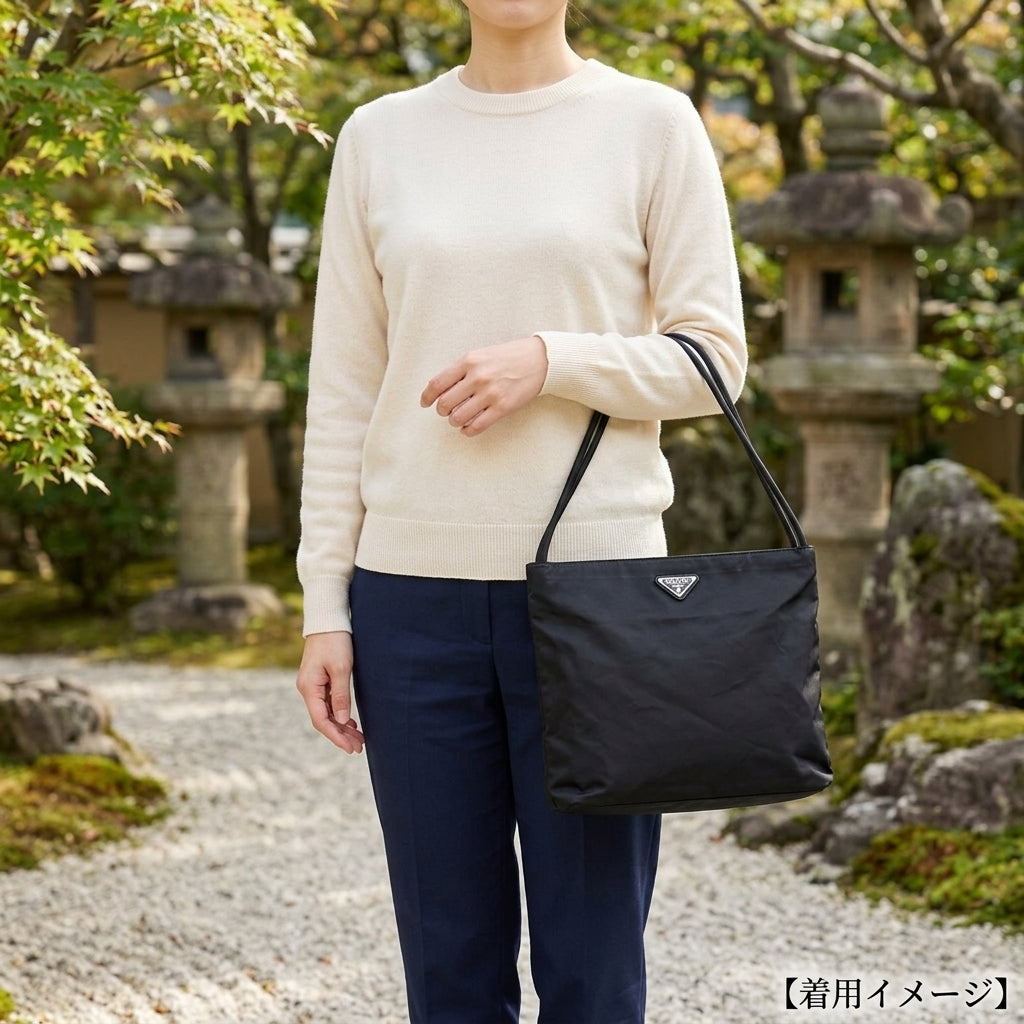 PRADA プラダ トートバッグ ナイロン ブラック レディース 中古