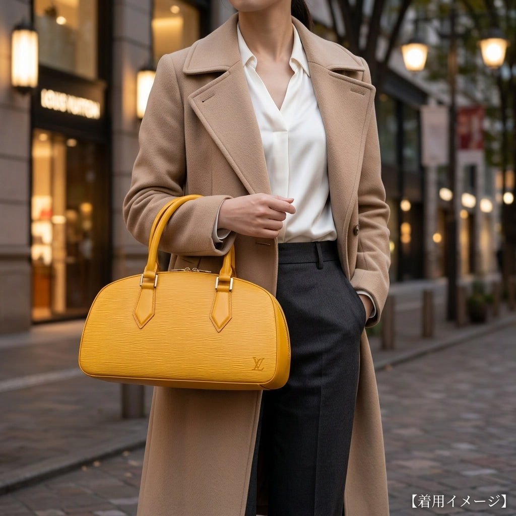エピレザー イエローハンドバッグ LOUIS VUITTON ルイヴィトン ジャスミン エピ ハンドバッグ エピレザー