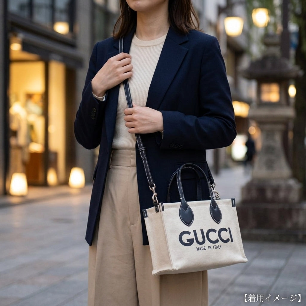 GUCCI Japan Limited Printed Mini Tote Bag Shoulder Bag Canvas