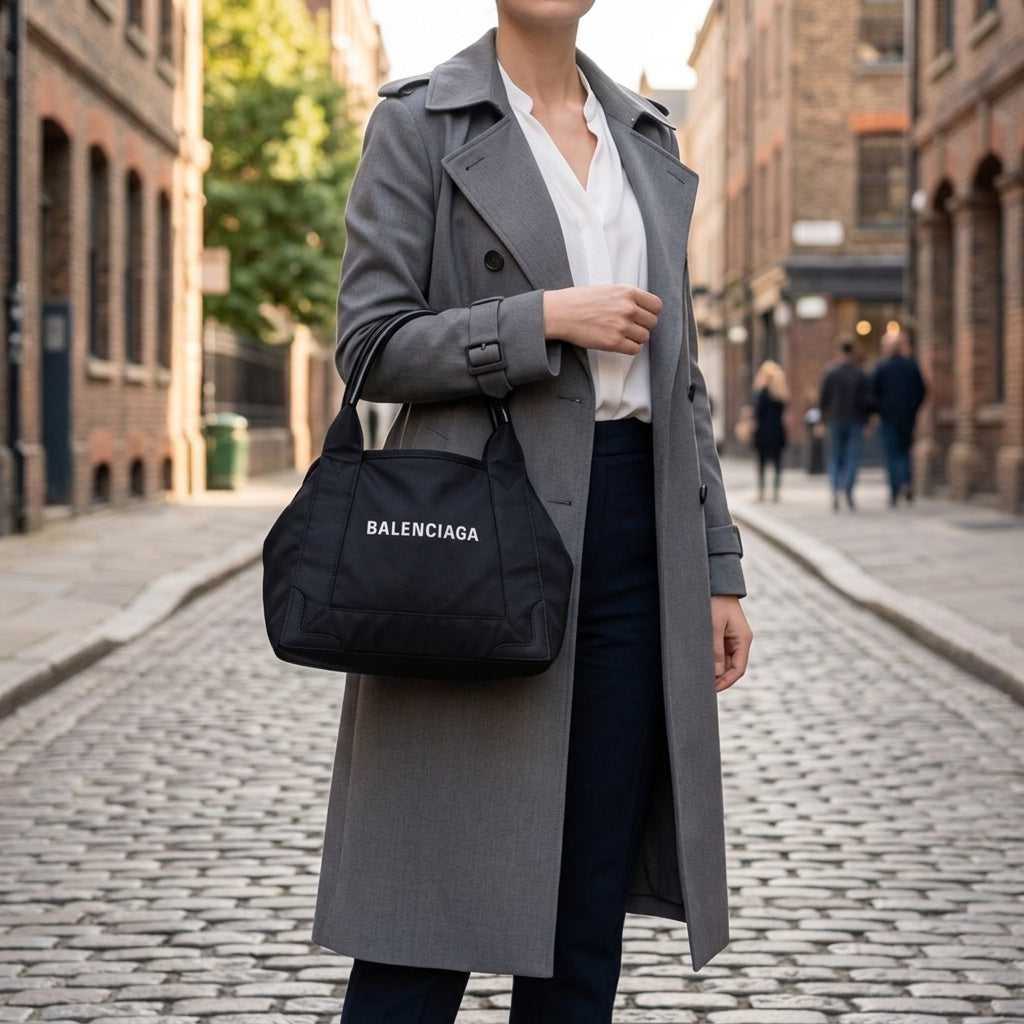 BALENCIAGA バレンシアガ ネイビーカバスXS ショルダーバッグ ナイロン