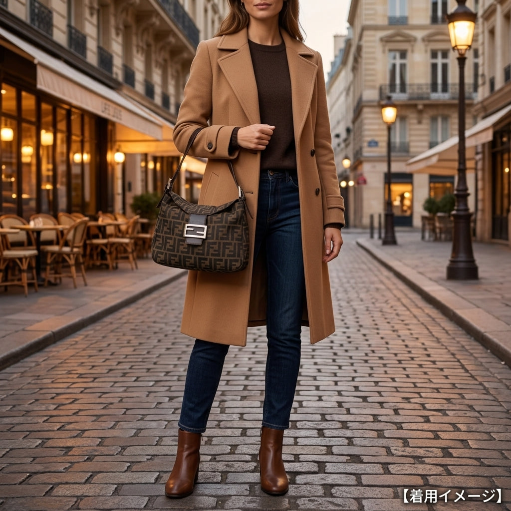 FENDI Zucca handbag nylon jacquard brown ladies used – 【公式
