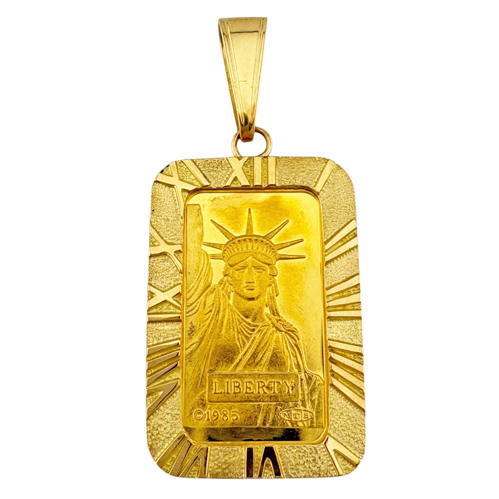 Liberty Ingot 20g Statue of Liberty Credit Suisse 1985 Pendant Top