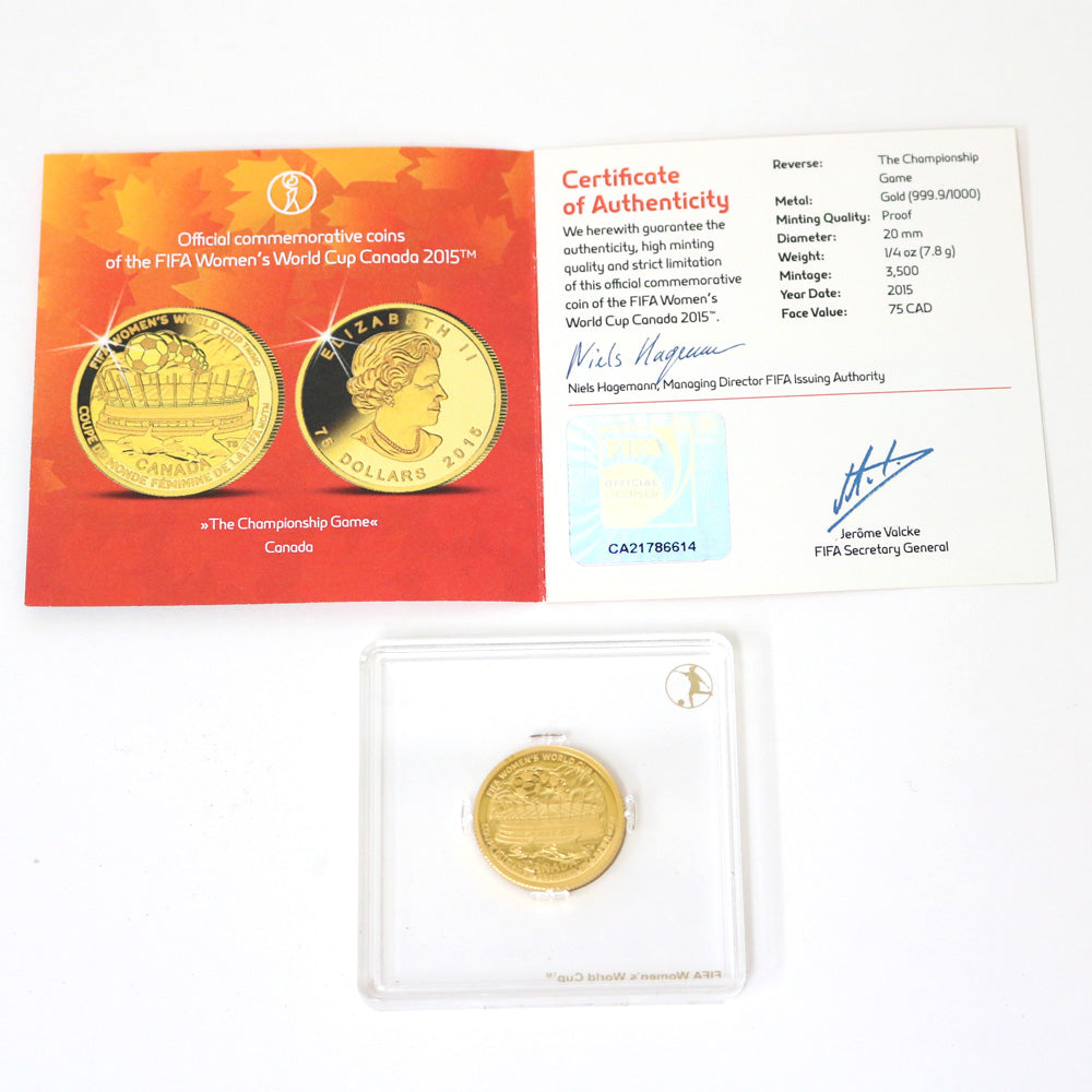 FIFA WOMEN'S WORLD CUP CANADA 2015 純金 金貨 記念コイン K24