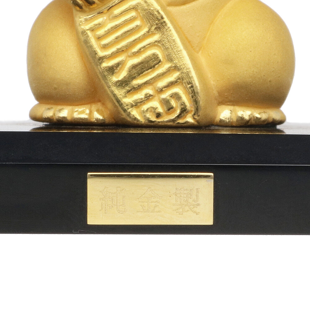 純銀製　招福開運　吉祥招き猫メダル 招き猫 Mサイズ｜純金製/瓢箪ガラスケース - HIKARI GALLERY