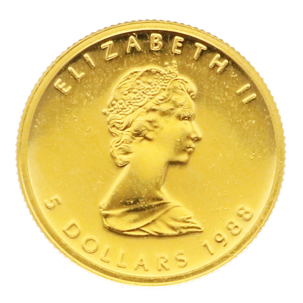 メイプルリーフ 1/10オンス 5ドル 1988 カナダ 純金 金貨 外国コイン