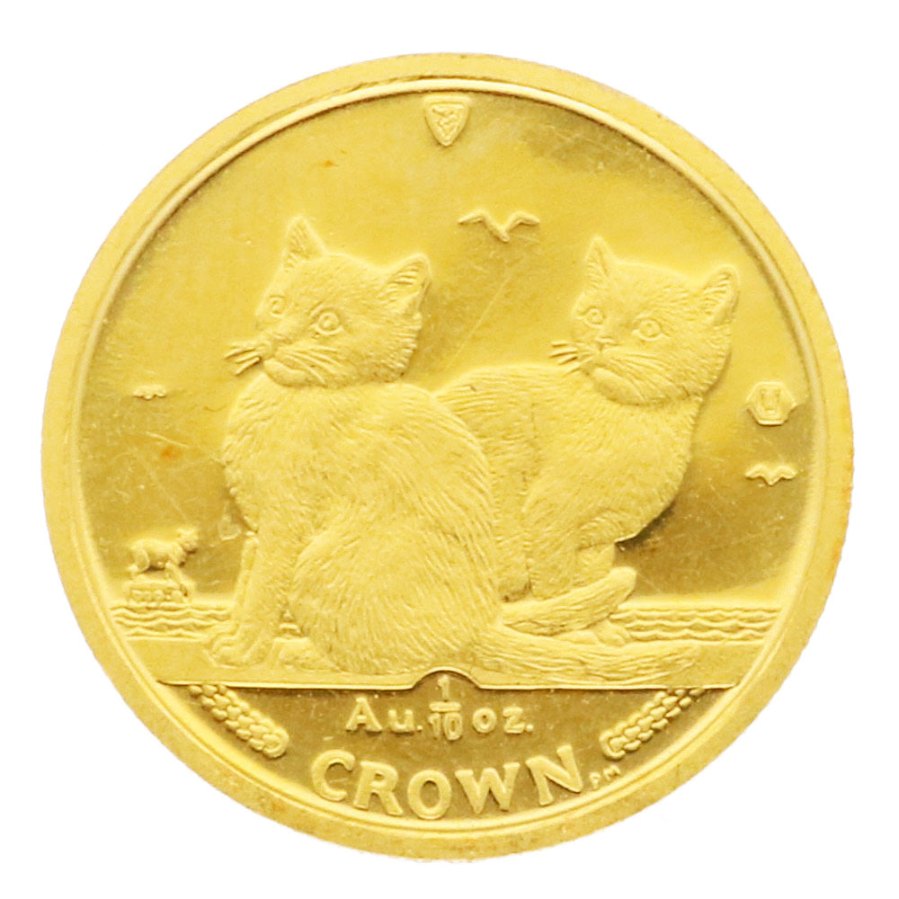 マン島 キャット 1/10オンス バリニーズキャット 2003 純金 金貨 外国コイン K24ゴールド ユニセックス 中古