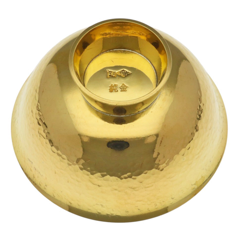 盃 酒器 置物 純金製 金器 還暦 退職 お祝い 誕生日 記念日 金工芸品