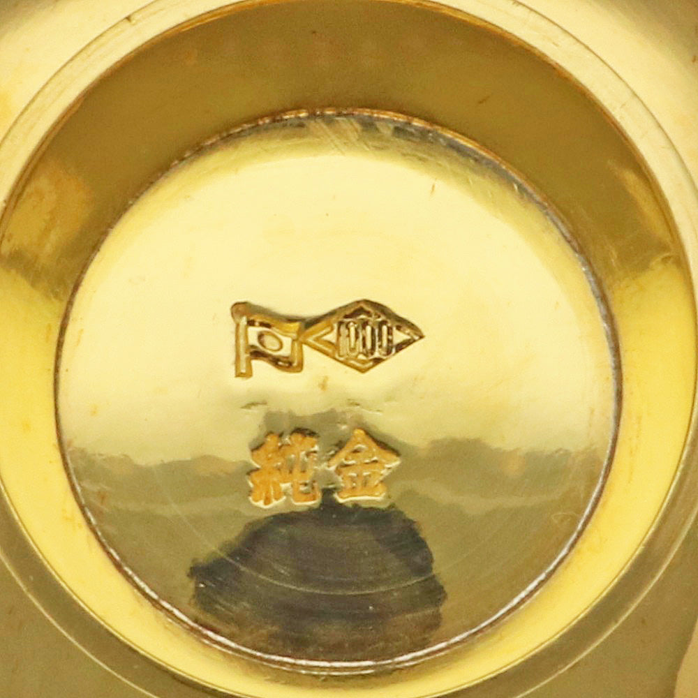 盃 酒器 置物 純金製 金器 還暦 退職 お祝い 誕生日 記念日 金工芸品