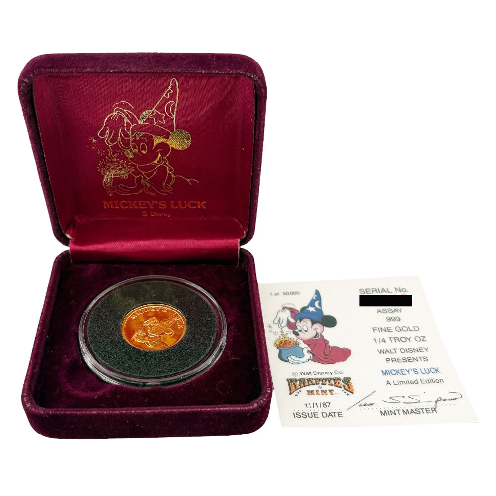 ミッキー MICKEY'S LUCK 1/4トロイオンス 純金 記念コイン K24ゴールド